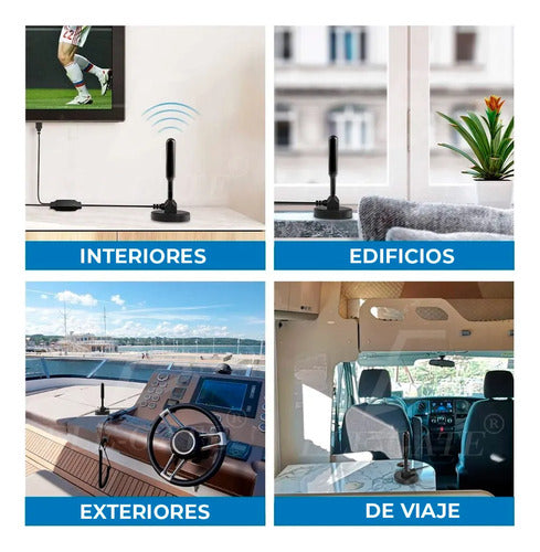 Antena Digital Hdtv Para Interior 4k 1080p Con Cable De 5 M