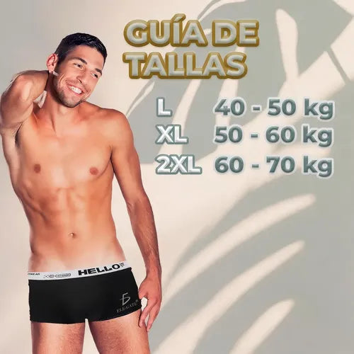 Bóxer De Algodón Para Hombre Traspirable Negro Xl