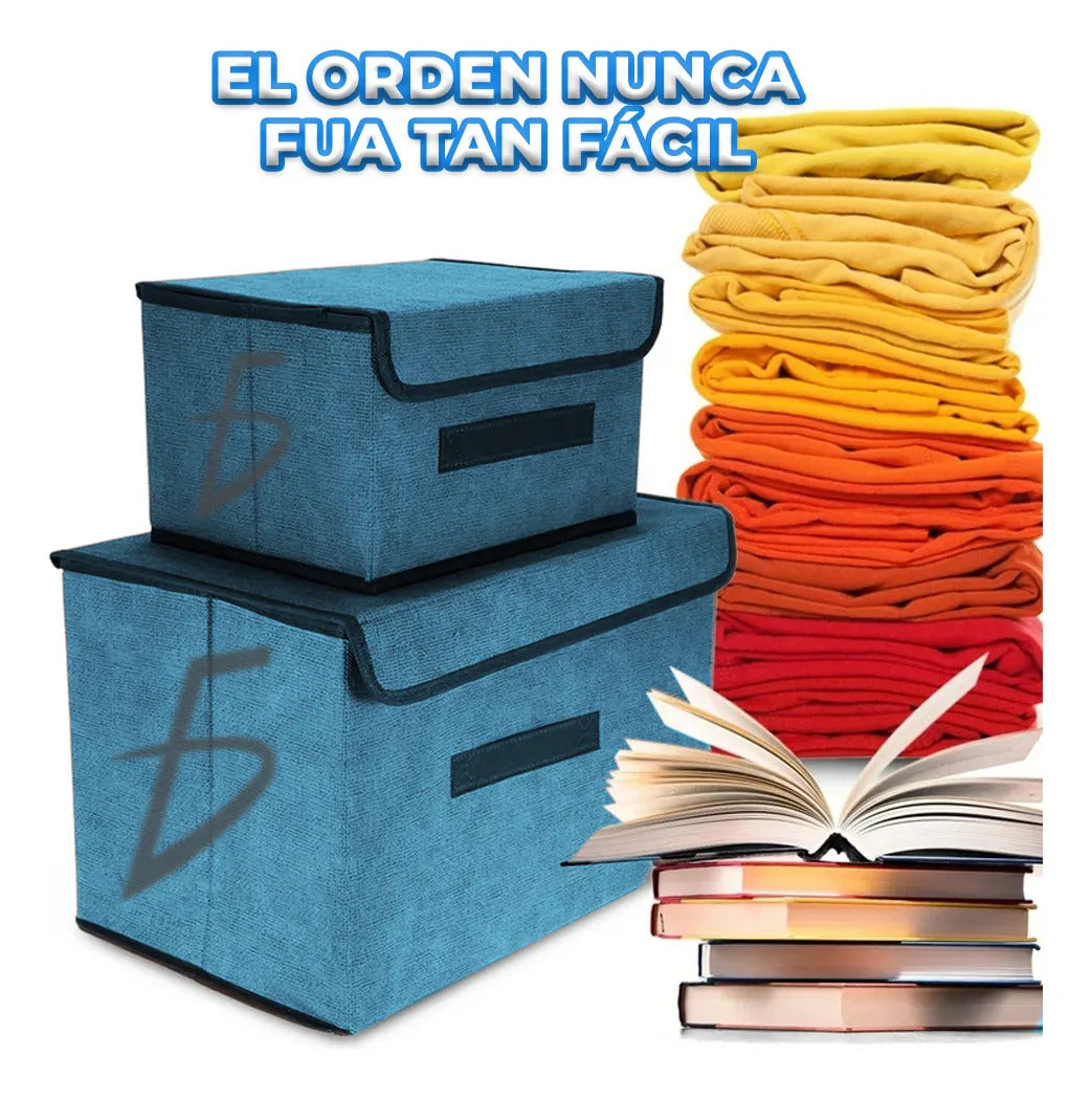 Caja Organizadora Set De 2 Piezas Colapsable Y Con Colores