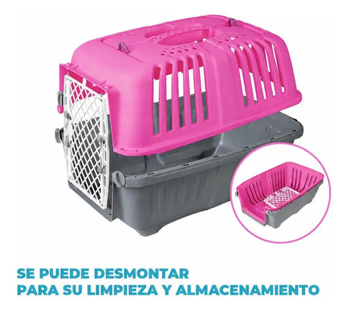 Caja Transportadora Para Mascotas Perro Y Gato 46x27x28 Cm
