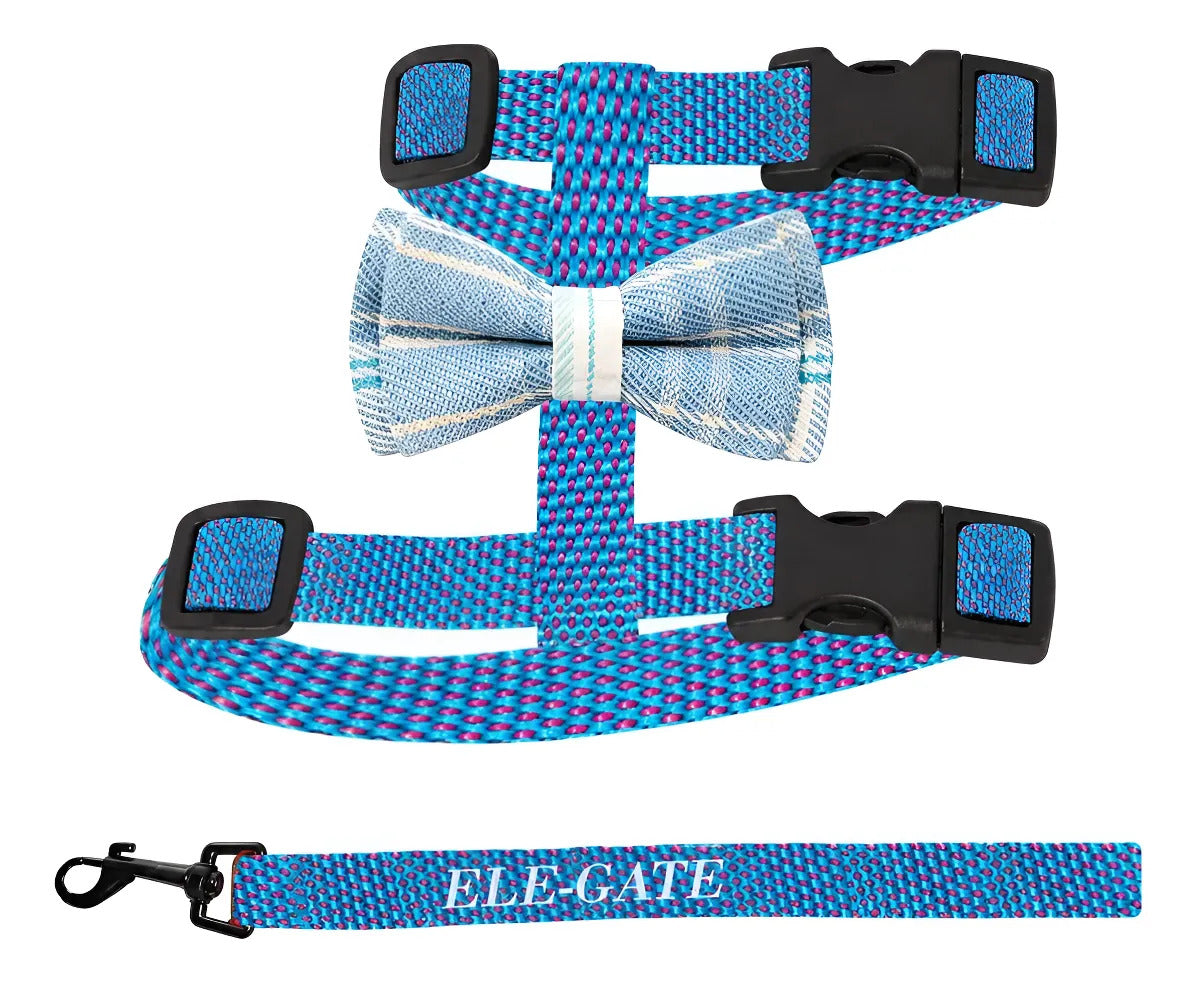 Conjunto De Arnés De Nailon Con Diseño De Moño Para Mascota