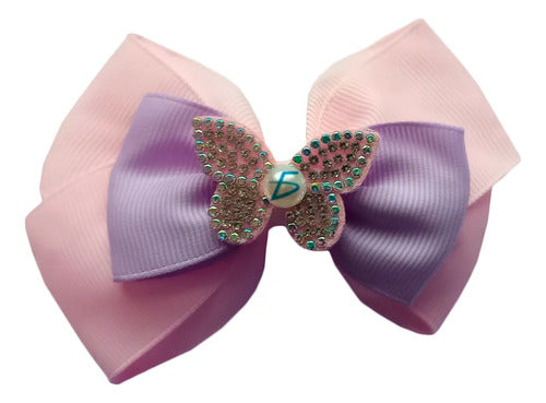 Par De Moños Estilo Coquete Con Broche Decorado Con