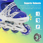 Patines En Línea Ajustable 6 Ruedas Con Kit Protección M