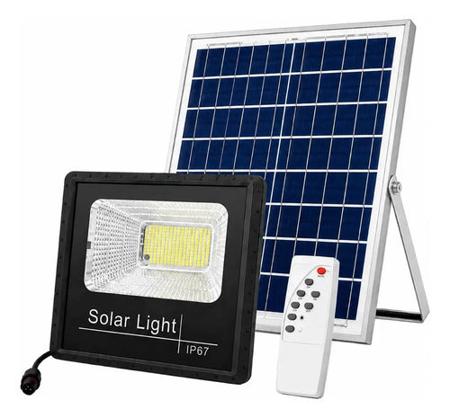 Reflector Led 100w C/ Panel Solar-control Luz Blanca