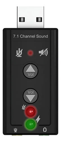 Adaptador Usb 2.0 Tarjeta De Sonido 7.1 Canales Audio 3d Pc
