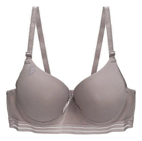 Brasier Con Encaje De Copa Completa Beige M