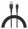 Cable USB-A para iPhone Lightning 2A 1m silicona flexible negro