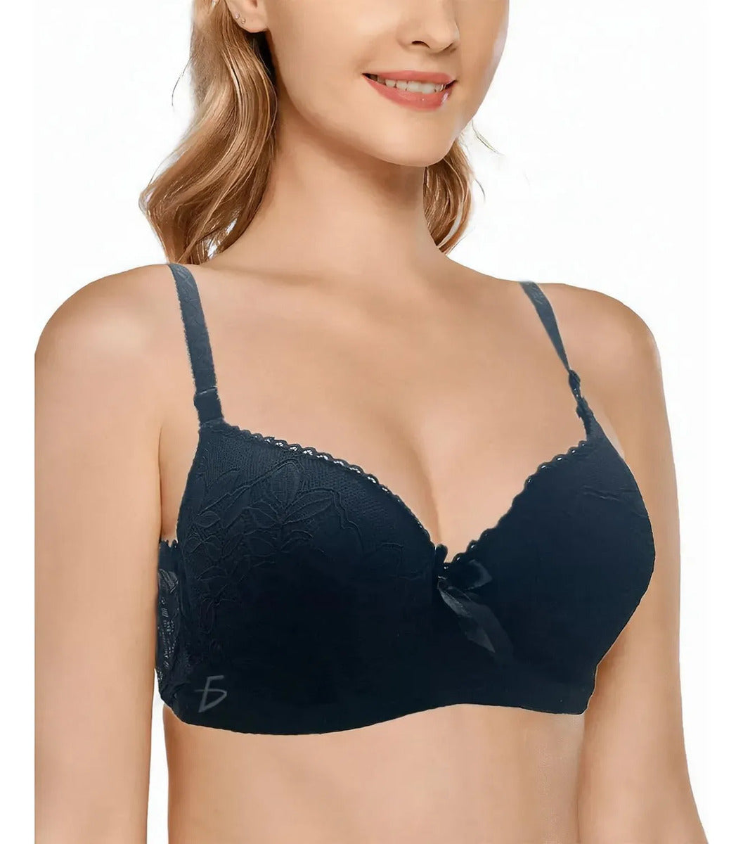 Brasier Con Encaje Copa Completa Slight Push Up Rosa Claro M