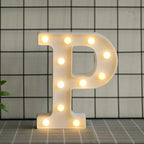 LED letras P 3D luces foco lampara decora abecedario