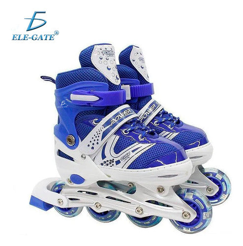 Patines En Línea Ajustable 6 Ruedas Con Kit Protección M