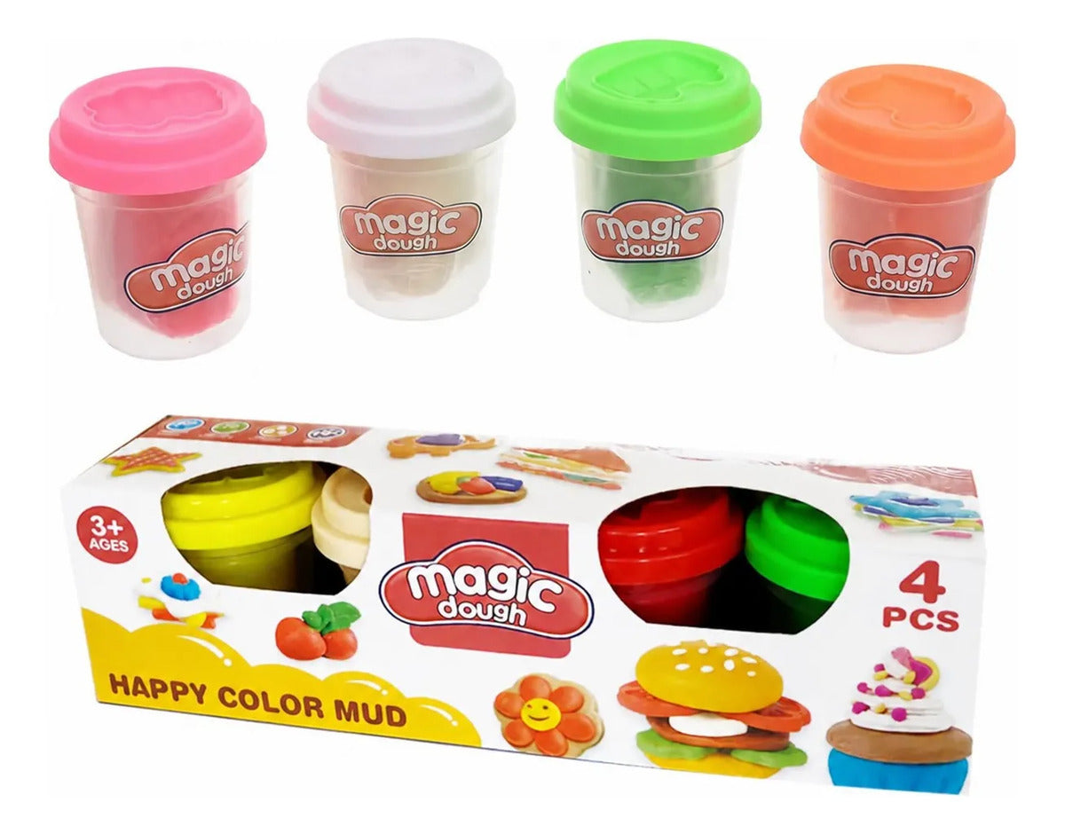 Set De 4 Plastilinas Tipo Play Doh Textura Suave Para