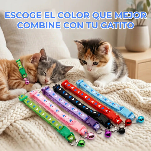 Collar Para Gato Con Campana Diseño Único Y Separable