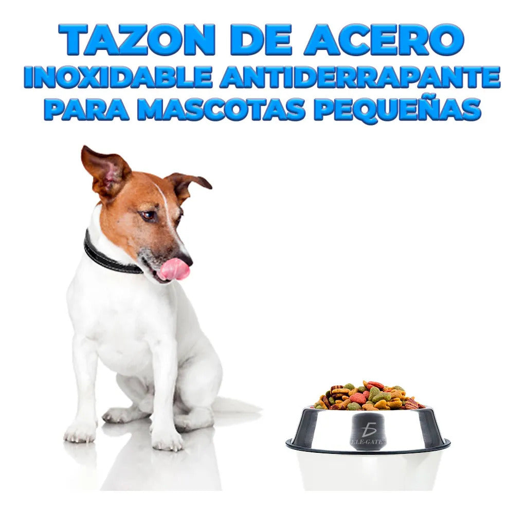 Platon Para Mascotas De Acero Inoxidable Antideslizantes
