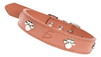 Collar de perro de cuero resistente de 38 cm con diseño de marrón