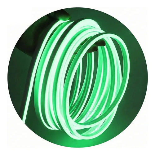 Manguera Tira Neon Led Flexible Luz Verde Con Eliminador