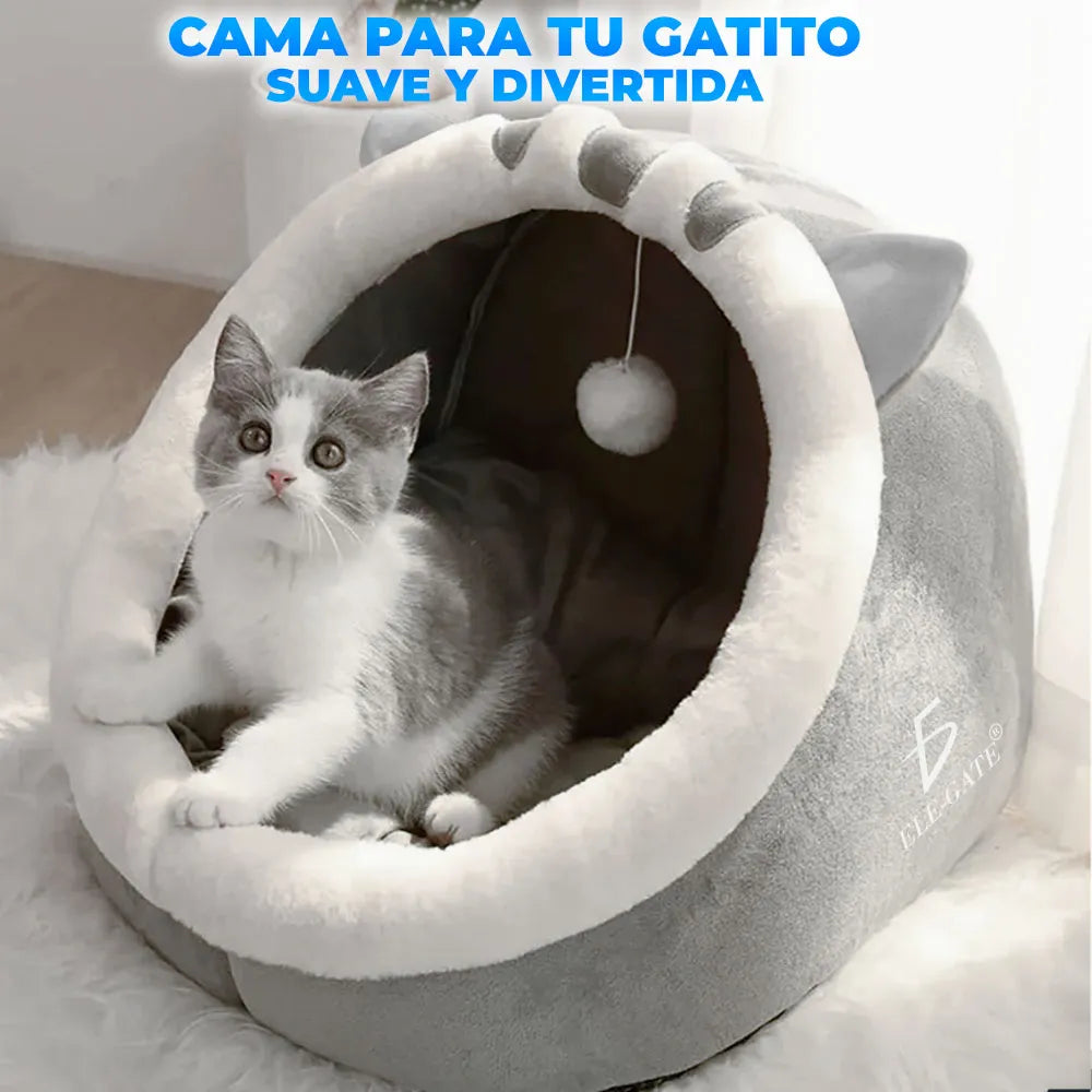 Cama Tipo Iglú Para Gato Formato Cerrado Con Entrada Frontal