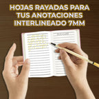 Cuaderno Rosa Estilo Kawaii Compacto Con 75 Hojas Rayadas