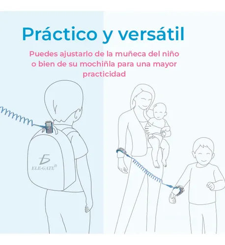 Correa Antipérdida Para Niños De 2.5 M Con Cierre De Llave Azul