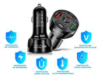 Multicargador Para Automovil Coche Qc3.0 Pd 20w Usb3.1a