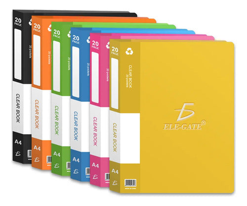 Carpeta De Plástico De Colores Con Etiquetas De Amarillo