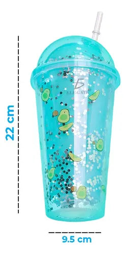 Vaso Fiesta Luz Led Arcoiris Termico Acrílico 500ml