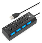 Elegate Hub Usb 2.0 4 Puertos Con Switchs Pc Laptop Windows