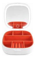 Organizador de joyas con espejo LED y carga USB
