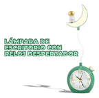 Lámpara De Escritorio Led Recargable Con Reloj Despertador