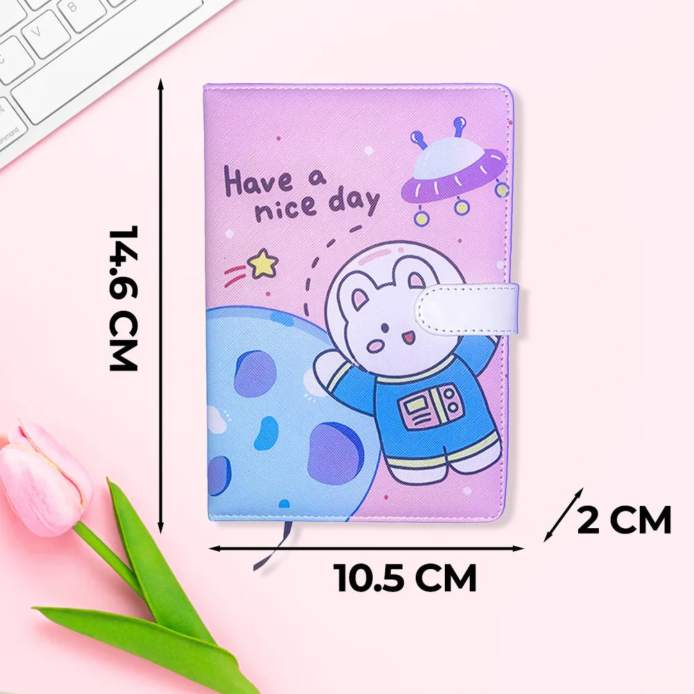 Cuaderno Kawaii De 100 Hojas Con Pasta Acolchonada Y Cierre