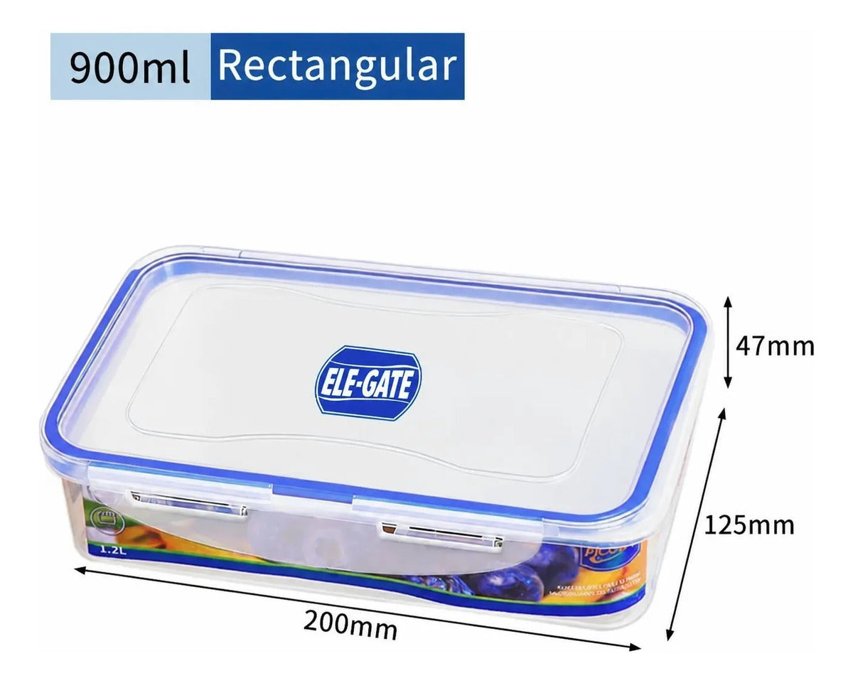 Hog.8011 Contenedor Rectangular Chico Transparente