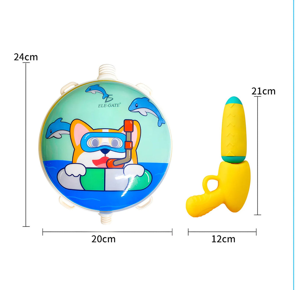 Pistola De Agua Mochila 600ml Redonda Diseño De Perro