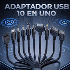 Cable De Carga Usb 10 En 1 Portátil Y Compatible Con Varios