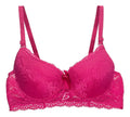 Brasier con encaje bordado push up fucsia M