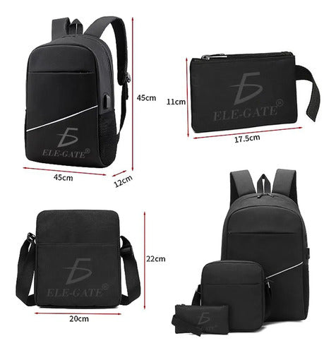 Juego De Mochila De 3 Piezas Para Proteger Tu Equipaje En Negro