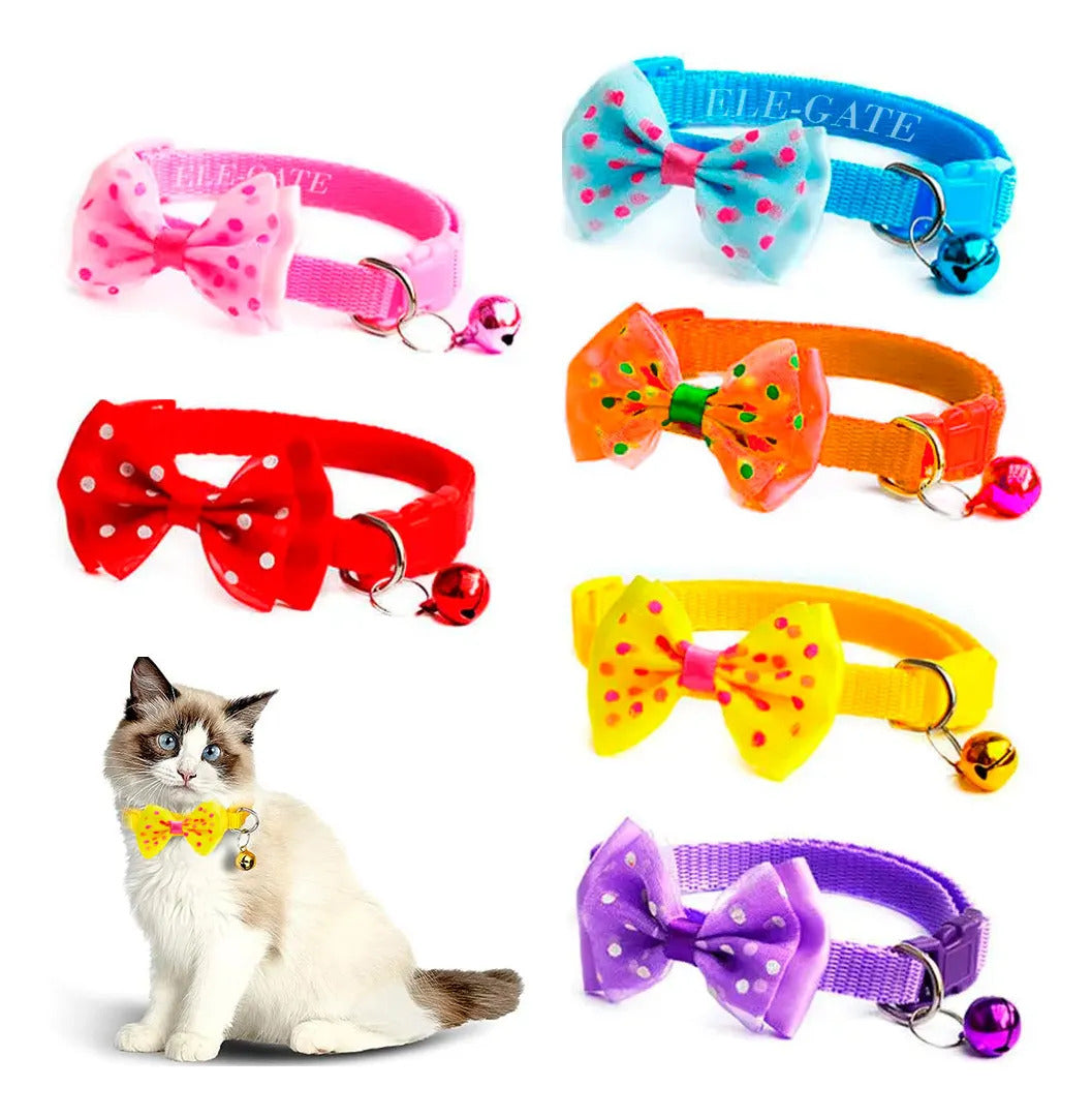Collar Para Mascota Con Elegante Moño Y Campana