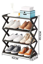 Zapatera Organizador Rack Zapatos 4 Niveles Negro