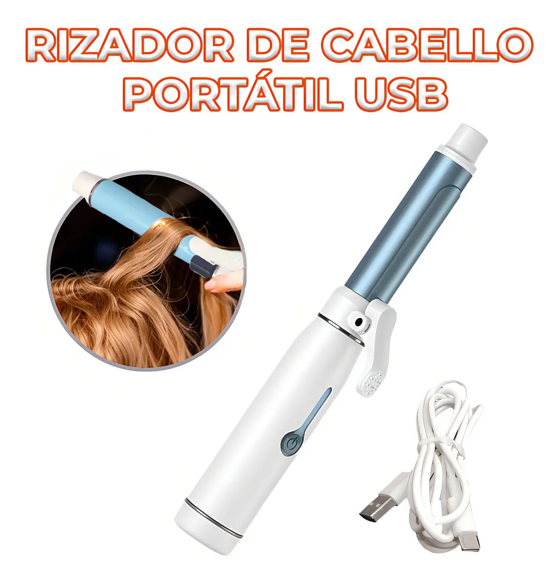 Rizador Automático Inalámbrico Ele-gate De Cerámica Para Cabello Blanco
