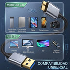 Cable Usb 3.0 A A Micro Usb 3.0 B Con Conectores Metálicos