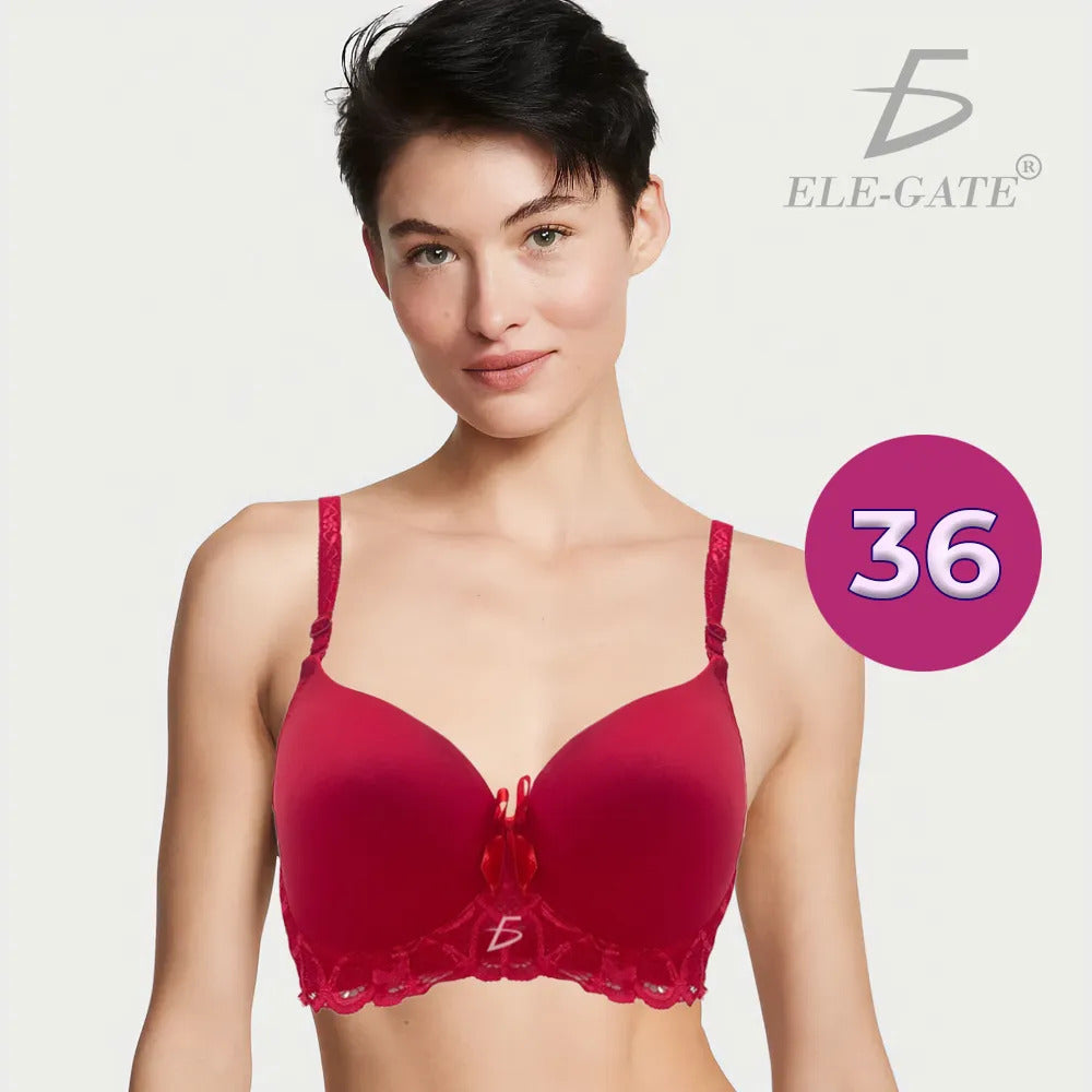 Brasier Con Encaje De Espalda De 3 Broches Rosa M
