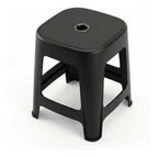 Banco De Plástico Negro Resistente 37 Cm Banco Auxiliar