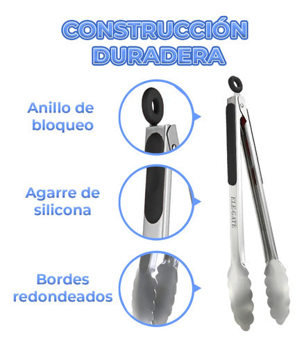 Pinzas De Cocina De Acero Inoxidable Resistente Al Calor
