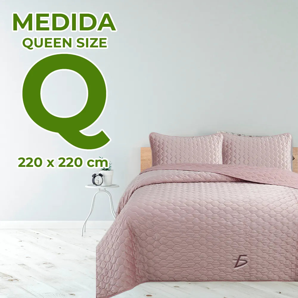 Colcha rosa claro ligera para verano 220 x 220 cm rosa claro