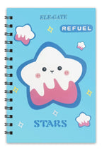 Cuaderno de 80 hojas rayadas con portada estelar y espiral