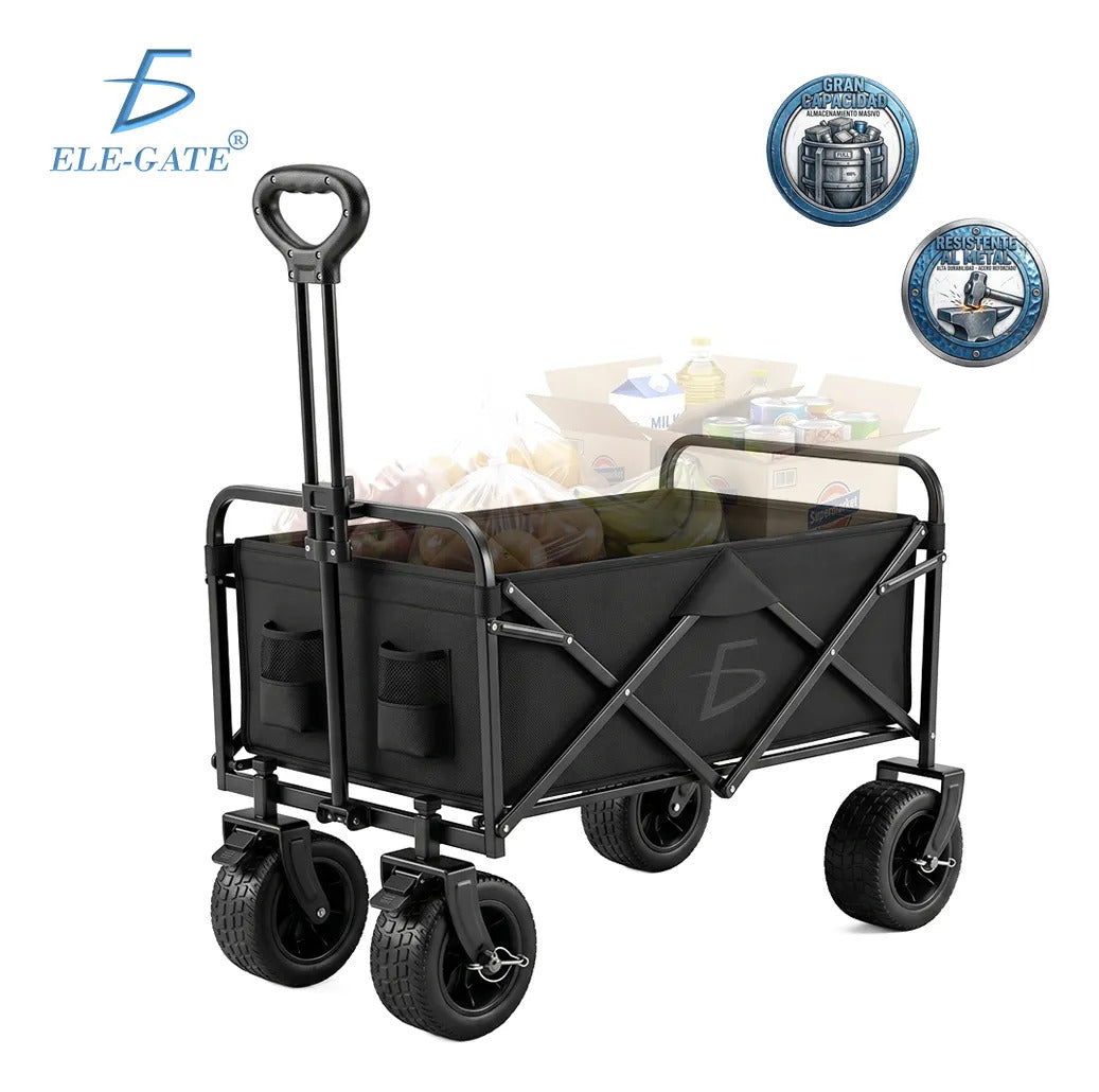 Carrito plegable todoterreno negro 96 cm para mandados