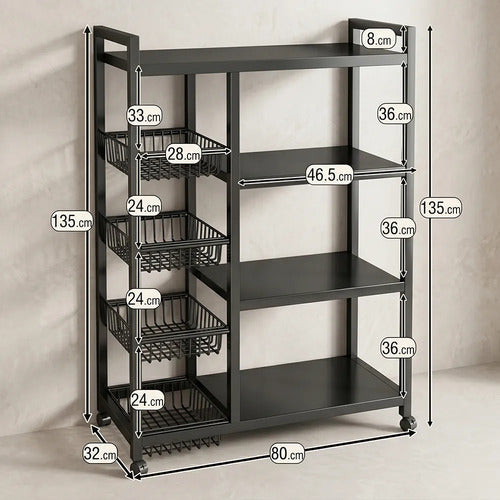 Estantería Organizadora De Cocina De 4 Niveles Con