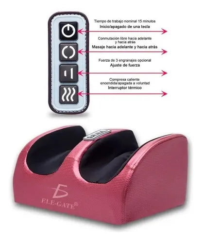 Masajeador Eléctrico De Piernas, Pies Y Brazos Shiatsu Rodillo Color Rojo
