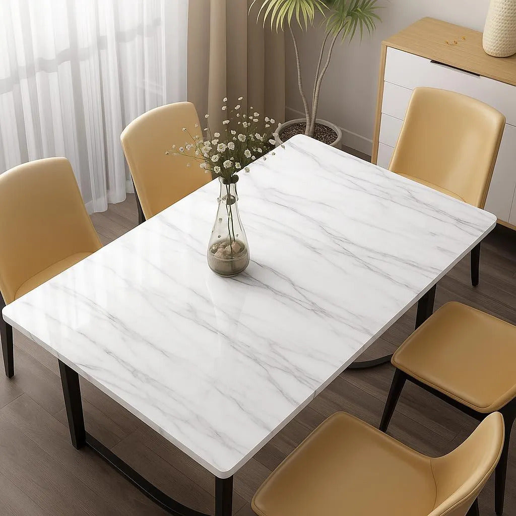 Vinil Adhesivo De Pvc Mármol Blanco Impermeable Para Cocina