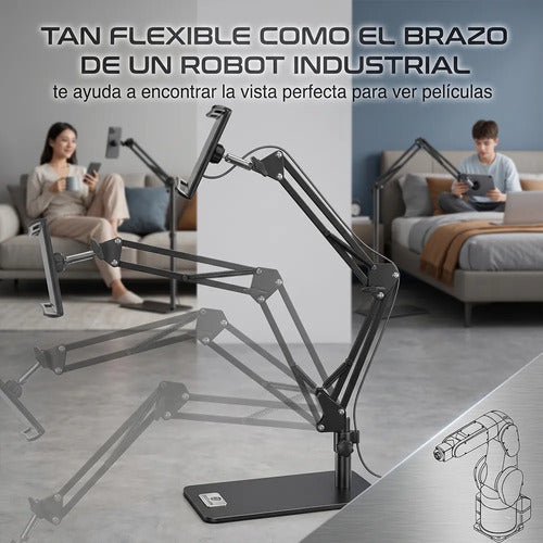 Soporte De Suelo Ajustable Para Tablet Y Celular 360 Altura