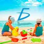 Set De Playa Con Cubeta De Patito Con 4 Palas Regadera Y