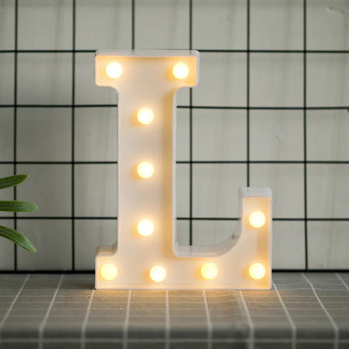 LED letras L 3D luces foco lampara decora abecedario